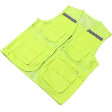 Giubbotto di sicurezza riflettente, gilet ad alta visibilità, gilet riflettente con cerniera, gilet in rete riflettente, gilet di sicurezza per cantieri edili