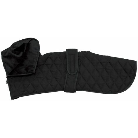 Giubbotto per levrieri modello GREYHOUND BLACK con fodera interna in velluto: 70 cm