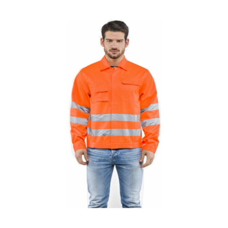 Image of Giubotto alta visibilita' abbigliamento da lavoro arancio arancione taglia l
