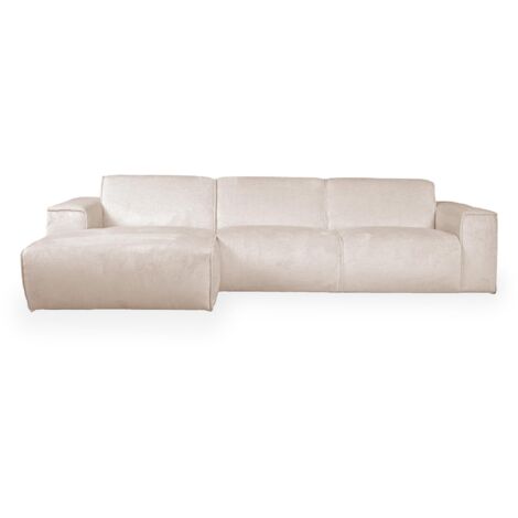 GIULIA - Canapé d'angle en tissu beige - Angle gauche