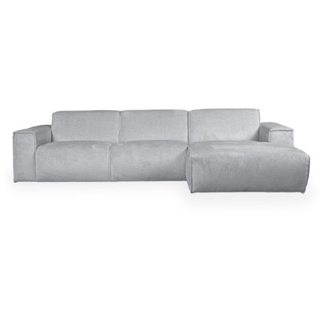 GIULIA - Canapé d'angle en tissu gris - Angle droit