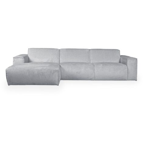 GIULIA - Canapé d'angle en tissu gris - Angle gauche