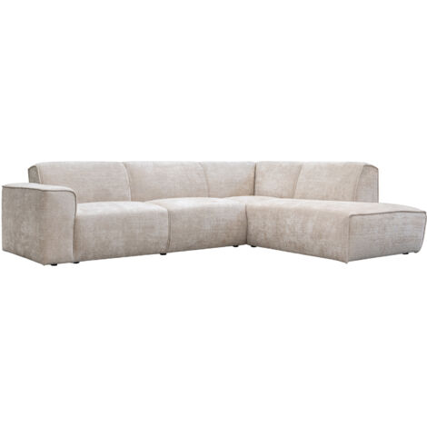 GIULIA XL - Canapé d'angle en tissu beige - Angle droit