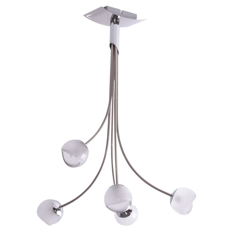 Plafonnier salon salle à manger éclairage boule de verre projecteur couloir lumière argent Brilliant G07695/15