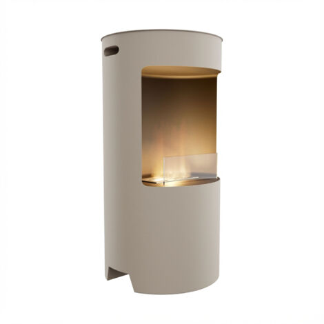 FRANKYSTAR Giulio Cesare - Bioethanol-Kamin auf Fu� mit 1,5L-Brenner. Bioethanol-Kamin auf Fu� aus Edelstahl und geh�rtetem Glas. Farbe wei�. �40x80 cm