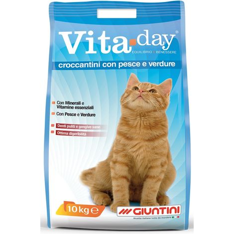 AUTRES Giuntini Vita Day Croccantini per Gatti con Pesce e Verdure da 10 Kg