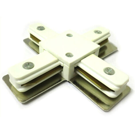 Giunto a X Connettore Per Binario Dei Faretti Led Modello X Colore Bianco Per Mono Fase