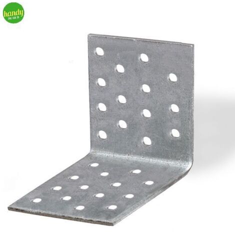 10 Piastre Forate In Acciaio Inox 80x40x2 Mm - Connettori Per Legno
