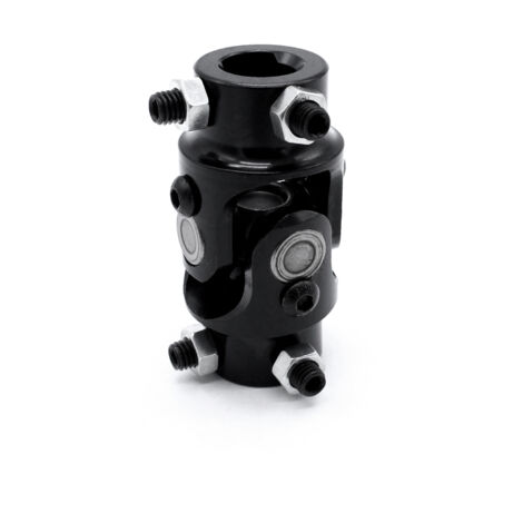 Giunto cardanico per albero sterzo Acouto 3/4" DD x 3/4" DD, verniciato a polvere nera, universale per componenti di sterzo/montaggio, giunto cardanico per albero sterzo usato