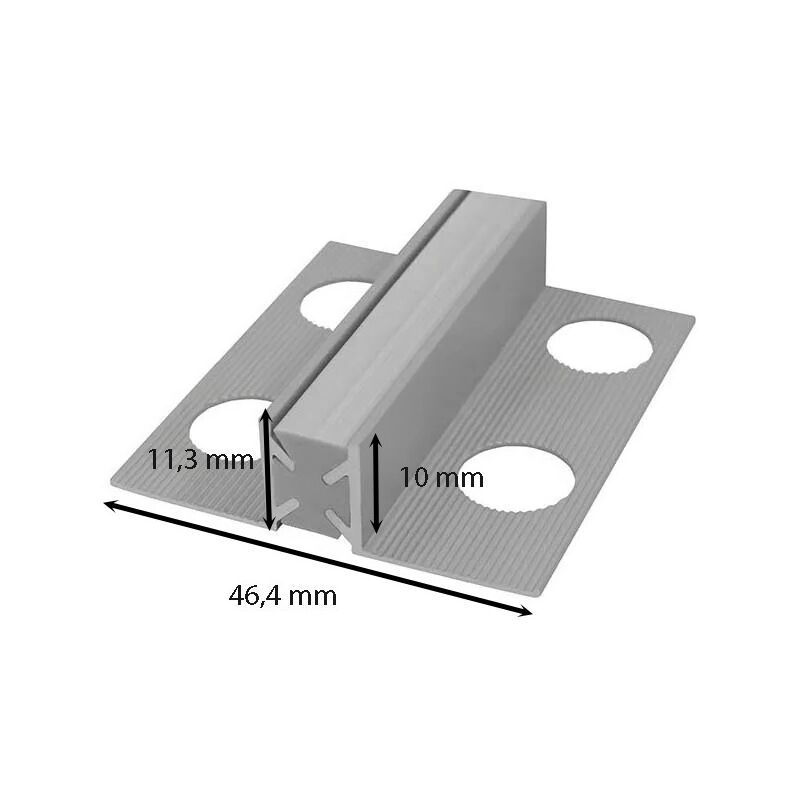 Giunto di dilatazione in alluminio 2 metri : Modello - 10MM SATINATA GRIGIA