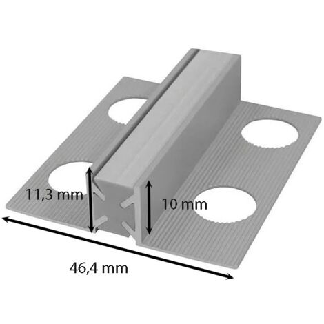 Giunto di dilatazione in alluminio 2 metri : Modello - 10MM SATINATA GRIGIA