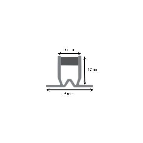 Giunto di dilatazione in plastica 2 metri : Modello - 12X8MM GRIGIO