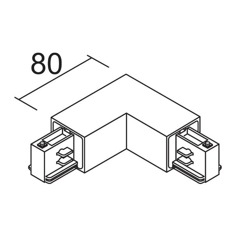 Image of Giunto lineare ad angolo per binari trifase Bianco Ivela 7655-10-W30