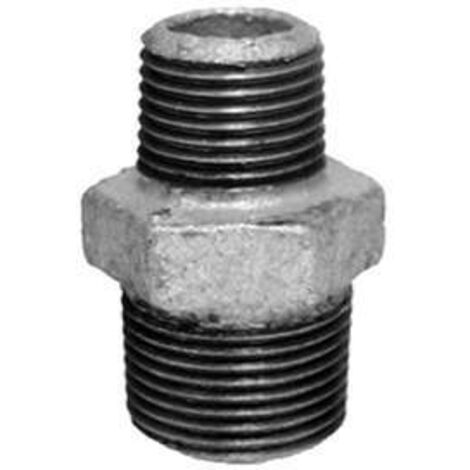 Giunto zincato ridotto maschio a doppio filetto 3/8" - 1/2"