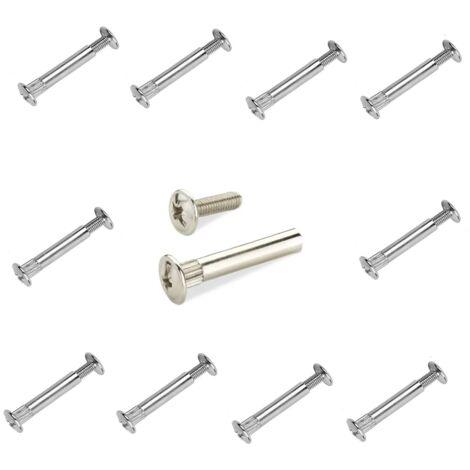 Giunzione per mobili mm 4 / 5 con vite nickelata cf 10 pezzi stringe da 32 a 42