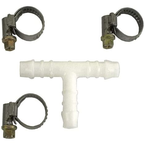 Giunzione per tubi a "T" + 2 fascette - 10 mm = 3/8