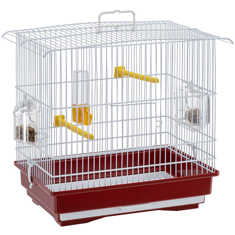 GIUSY Cage pour oiseaux rouge et blanc