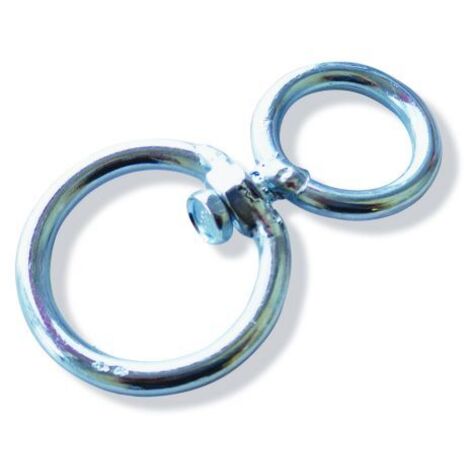 GIVOLARE IN ACCIAIO ZINCO D. 6 MM. A 2 ANELLI CATENA (21199)