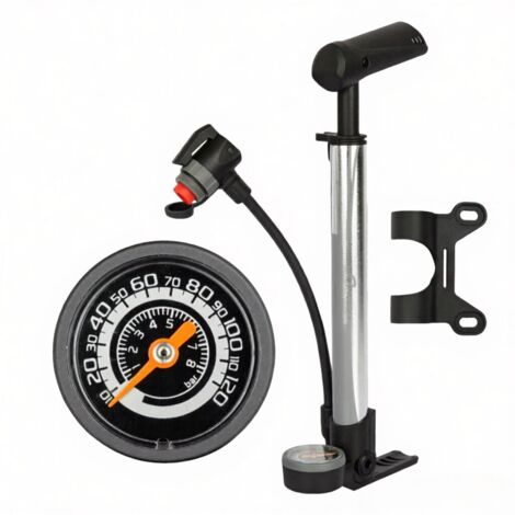 GIYO Portable Air Pump MTB Road Bike Inflator 120PSI High Pressure Tire Pump with Schrader& Presta Valve Gauge for Front Rear Suspension Tire