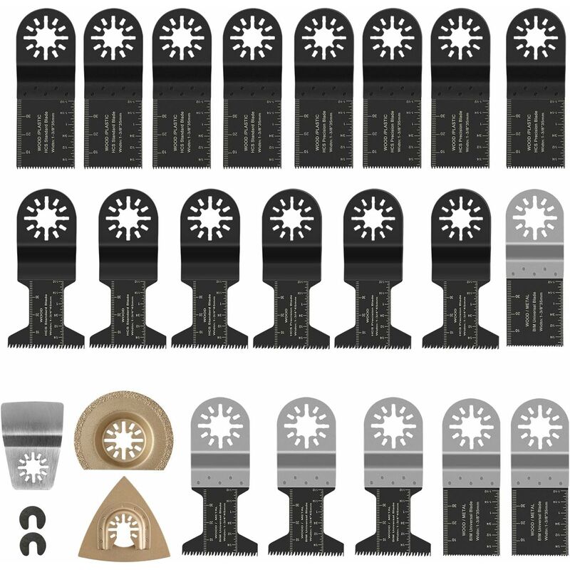 Gizcam 23 tlg Sägeblätter Kit,Oszillierende Multitool Oszillierwerkzeug-Zubehör,Multifunktionswerkzeug Zubehör für Fein