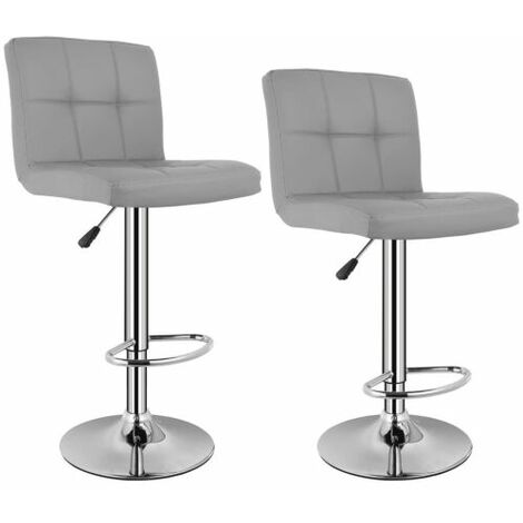 main image of "Gizcam Bar Stools Set of 2,Bar Chair Pub Stool Faux Leather Swivel Barstools Breakfast Kitchen grey"