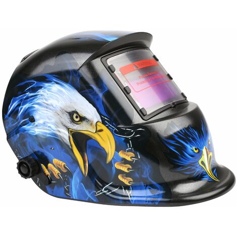 GIZCAM Careta Soldar Automática, Careta Solar con Gran Visión de Trabajo, Casco de Soldadura, Diseño de Protección de Ojos, Color Completo, Botón Ajustable, Luminosidad de difusión(Halcón)