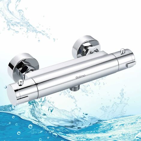 GIZCAM Dusche Thermostat, Brausethermostat Temperatureinstellung und Durchflusseinstellung, Brausearmatur aus H59 Messing, DBWF01GR