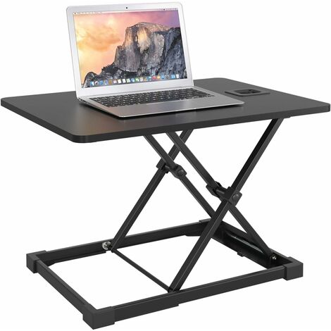 Gizcam Standing Desk，Adjustable Height Sit-Stand Desk Converter Office Workstation Screen Riser PC Laptop Stand 65x47cm Black