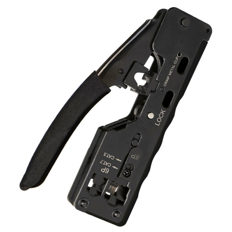GJ669BK RJ45 Crimping Pliers Crimping Tool Repair Tool for CAT7 RJ45 Network Jack,Black