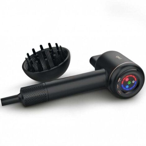 GKL - Secador de Pelo Iónico Profesional con 3 Niveles de Velocidad, 4 Niveles de Temperatura y Función Aire Frío - ONYX SMART - Secador profesional - 1600W - Negro