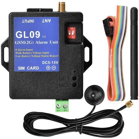 GL09 Sistema de alarma de control de aplicación GSM de 8 canales alimentado por batería con alerta SMS