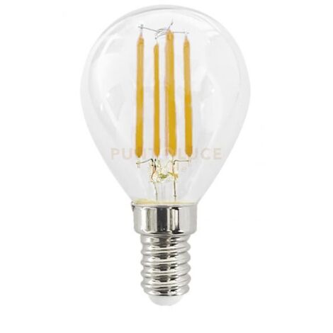 GLA290N- LAMPADINA ATTACCO E14 VETRO TRASPARENTE D.4,5CM 4000k 630lm 6w