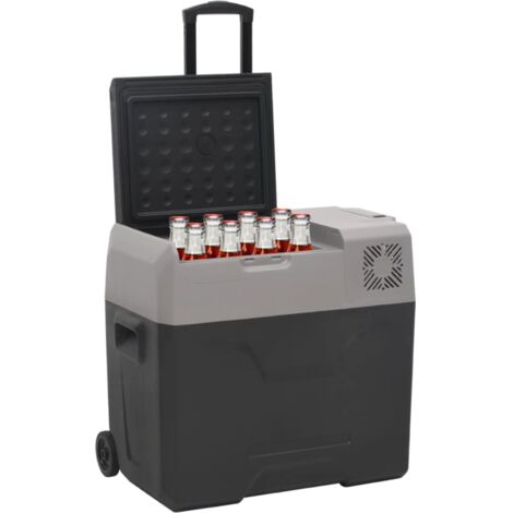 Glacière avec roue et adaptateur noir et gris 30L polypropylène CFW416625