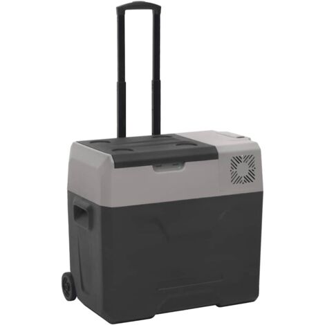 Glacière avec roue et poignée portable  Refrigerateur de Voiture noir et gris 40 L polypropylène 85541