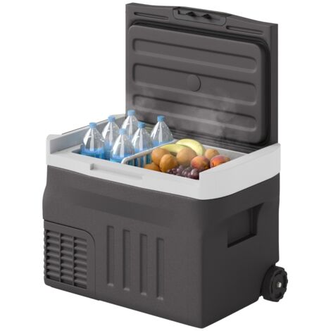 Glacière compresseur 30L LED éclairage, mode ECO maintien frais, réfrigérateur portable voiture noir