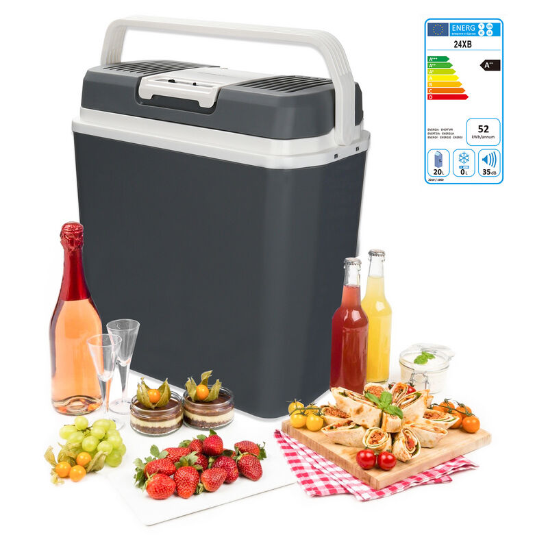 Glacière électrique 24 litres thermoélectrique A++ 12V 230V maintien froid & chaud Voiture et Camping noir