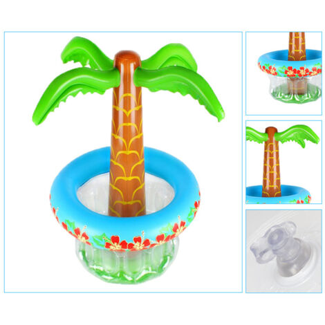 Glacière gonflable palmier pour bières, idéale plage, piscine, fêtes et décoration estivale.