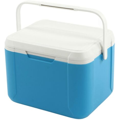 Glacière portable 18L avec poignée pour boissons, aliments et glace, idéale pour le camping et les activités de plein air.