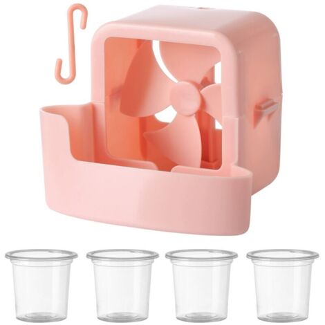 Glacière portable avec crochet (rose) - 1 ventilateur à glace pour un refroidissement rapide - Ajouter des glaçons sur la table