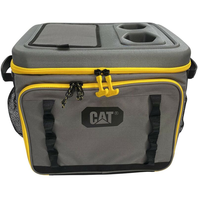 Caterpillar - Glacière portable Sac isotherme 39 Litres Grand volume Chantier Camping Plage grey