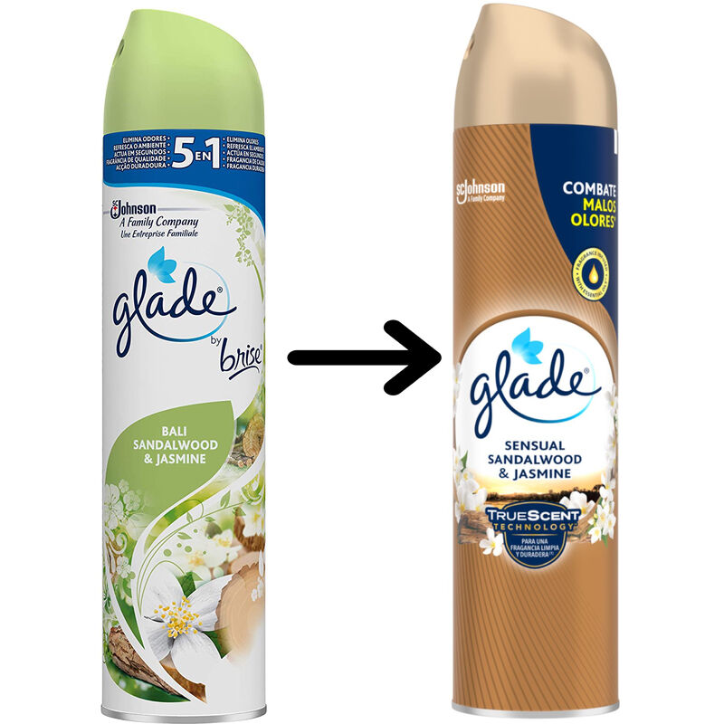 

® - Ambientador Aerosol, eliminación de malos olores, fragancia Bali, con aceites esenciales [6 x 300ml, pack de 6] - Glade
