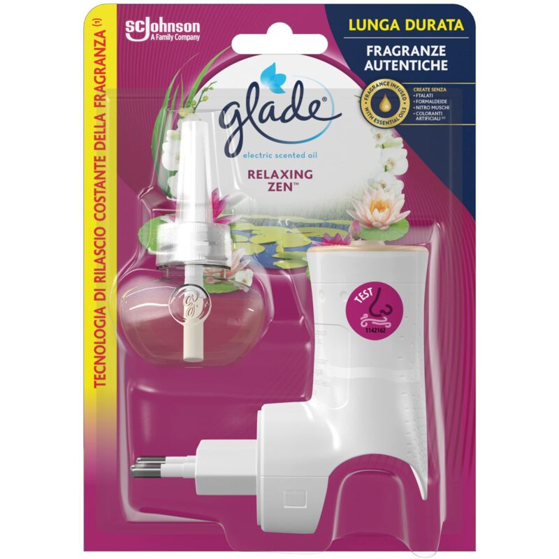 Image of Glade - Diffusore di Oli Essenziali Elettrico, Profumatore per Ambienti, Fragranza Relaxing Zen, Confezione da 1 Diffusore e 1 Ricarica