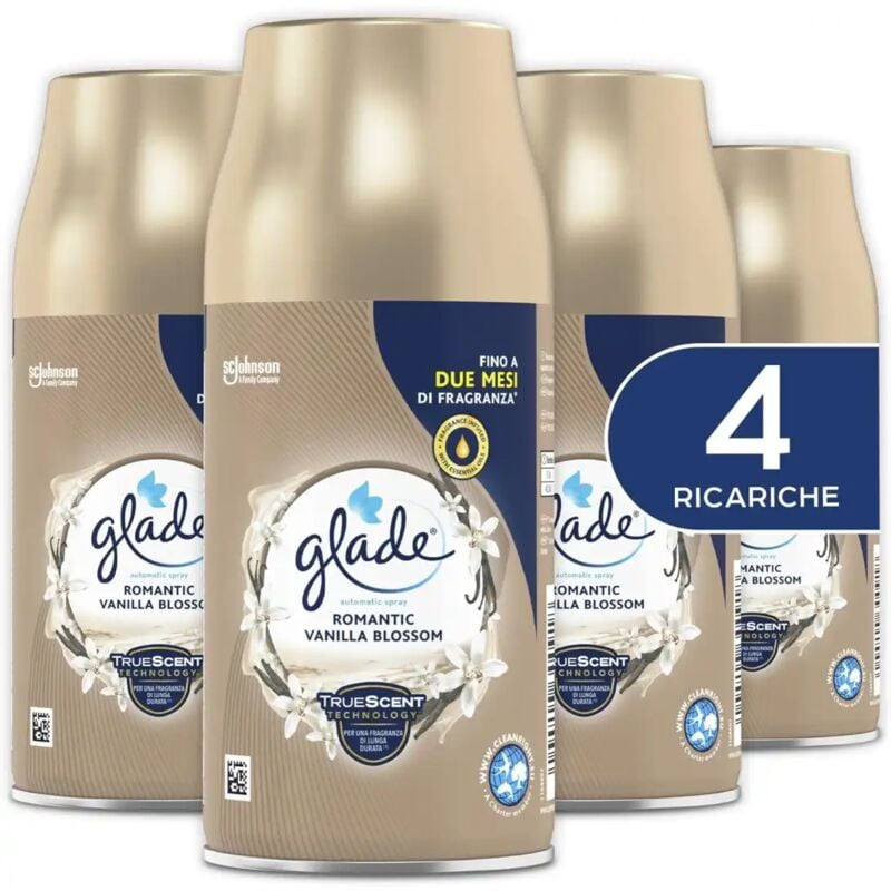 Image of Replood - Glade Automatic Spray Ricarica, Profumo Romantic Vanilla Blossom, 4x269ml