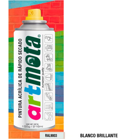 Glänzend Weiß Spray RAL9003, 216ml  Mota Werkzeuge 39902