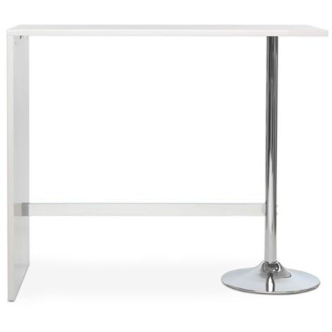 DEFIBRICO Glänzend weiße rechteckige Halbinsel mit verchromten Beinen 120x60xh.105 cm