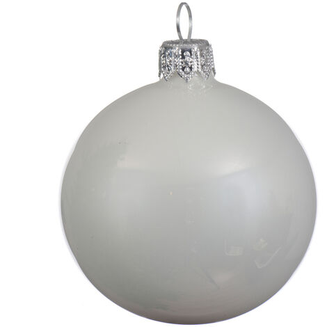 Glänzend weiße Weihnachtskugel ø 10 cm
