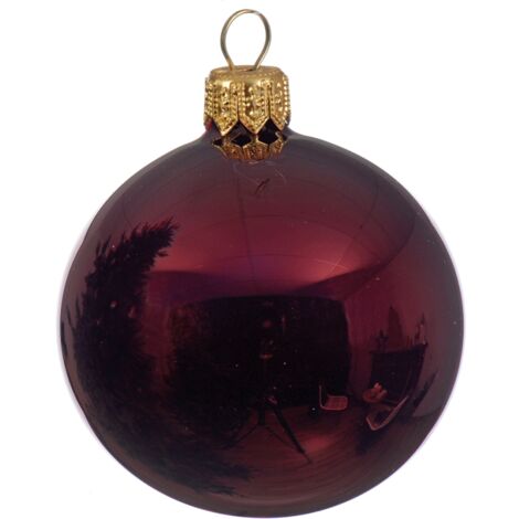 Glänzende dunkelrote Weihnachtskugel Ø7 cm