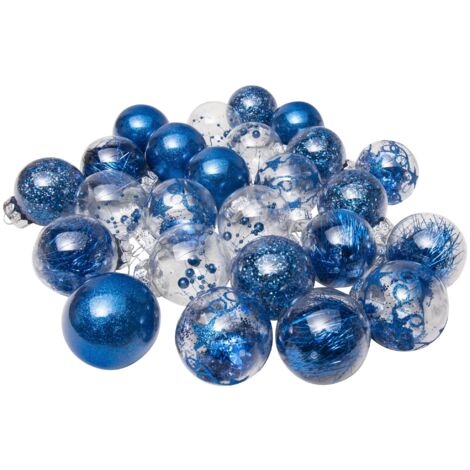 Glänzende Weihnachtskugeln 6 cm  25 Stk.  blau