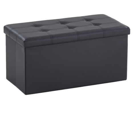 Glänzender faltbarer Aufbewahrungs-Fußhocker 763838 cm Schwarz