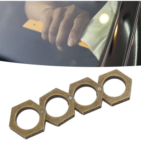 Glänzender, sechseckiger Aluminium-Sicherheitsring für Glas und Überlebensausrüstung, Bronze-Modell, 1 Stück